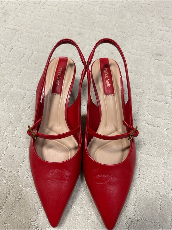 Franco Sarto Shoes - Franco Sarto Khloe Red Pointed Slingback Pumps with Strap